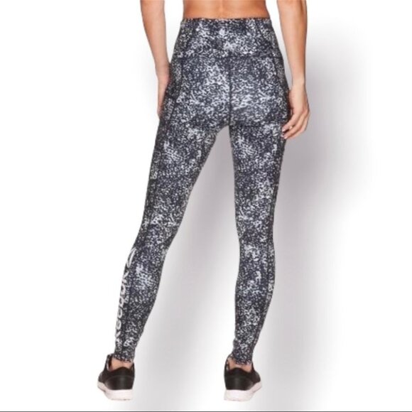 Reebok Leggings Women’s Size Small White Black Grey Spotted High Waisted Pockets - Picture 5 of 13